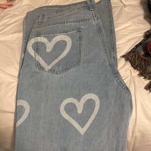 HEART DESIGN FLARE JEANS